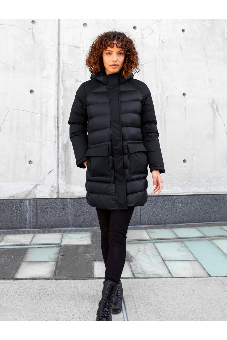 Askya Women's Two-Tone Puffer Down Parka, Alternate, color, Black
