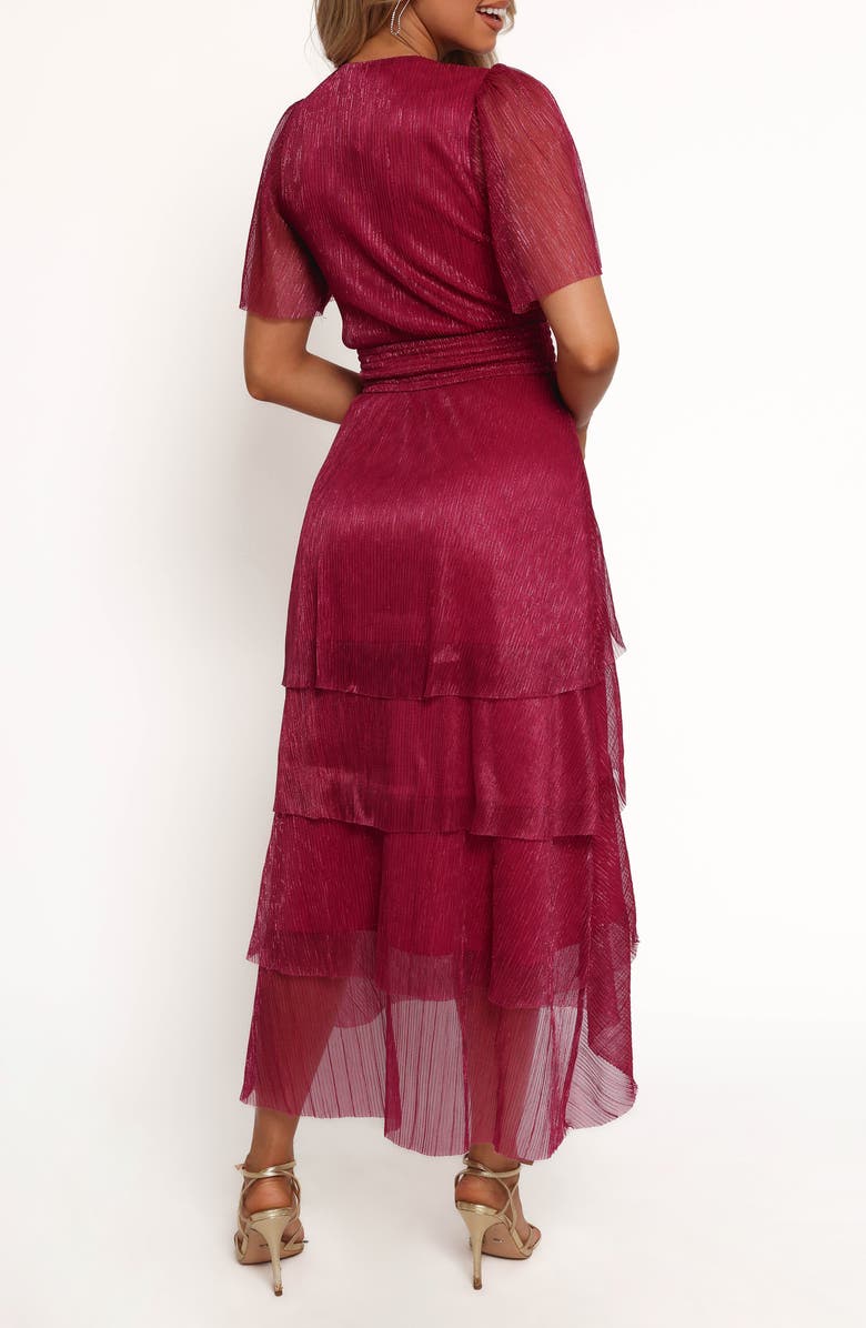 Petal & Pup Jasmin Short Sleeve Tiered Midi Dress, Alternate, color, Pink