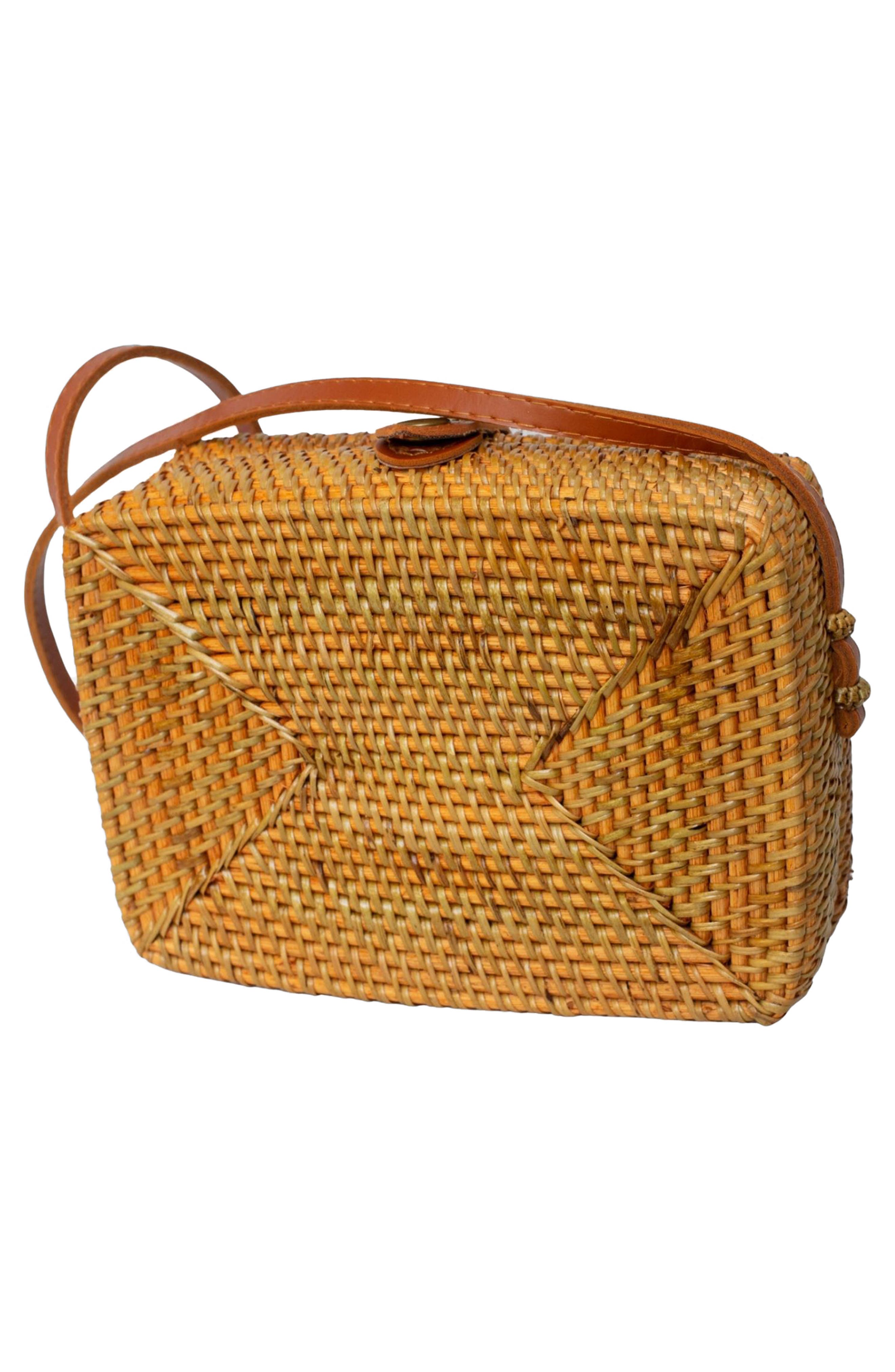 Jelavu Rae Handwoven Rattan Crossbody Bag, Alternate, color, Tan