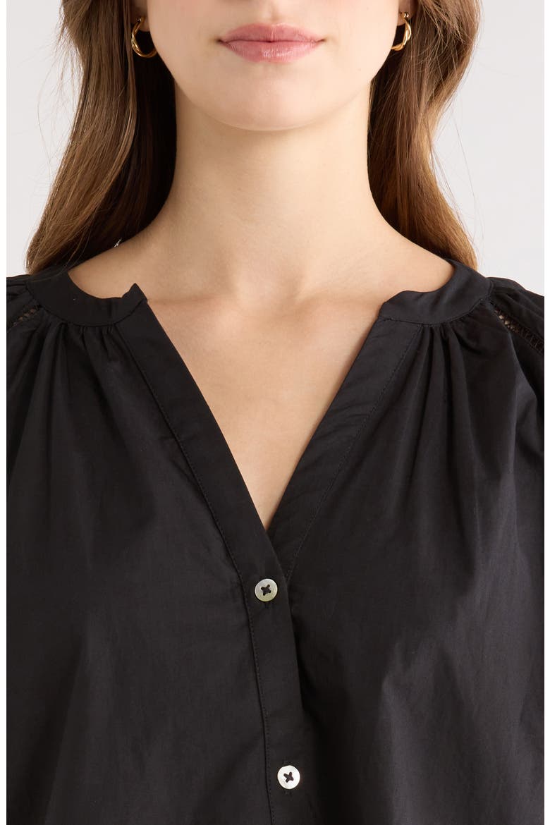 Beas Button-Up Top, Alternate, color, BLACK