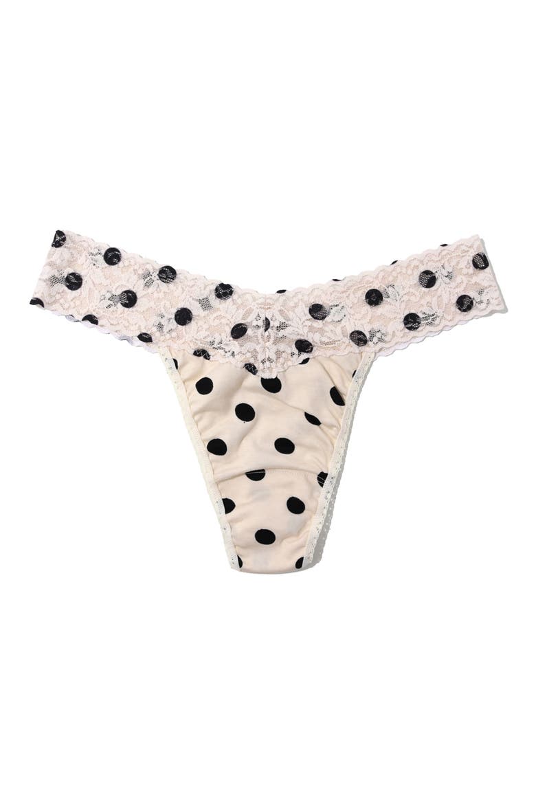Print Supima® Cotton Original Rise Thong, Alternate, color, POKE A DOT