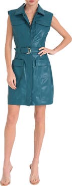 CIEBON Ella Sleeveless Faux Leather Minidress