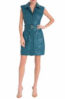 CIEBON Ella Sleeveless Faux Leather Minidress
