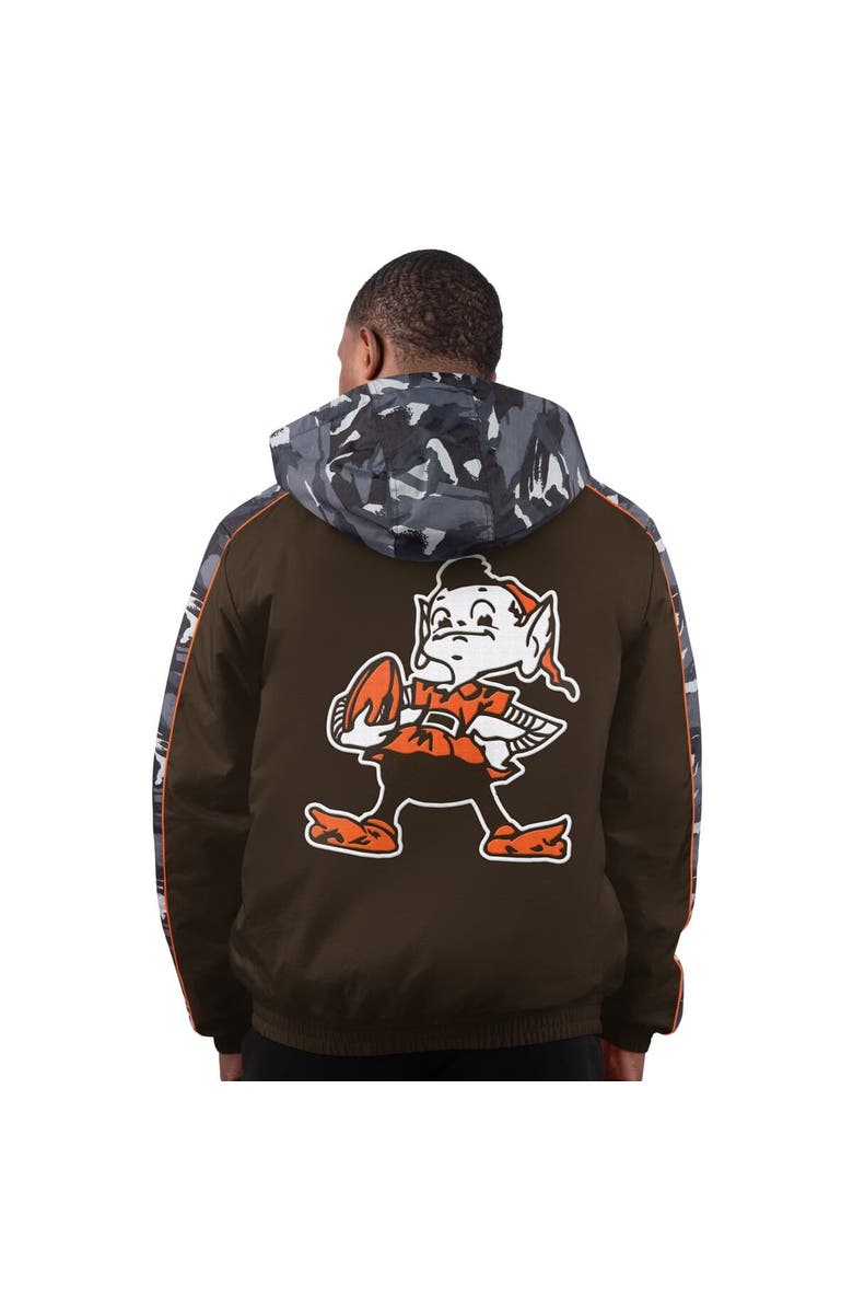 STARTER Men's Starter Brown Cleveland Browns Thursday Night Gridiron Full-Zip Hoodie Jacket, Alternate, color, Brown