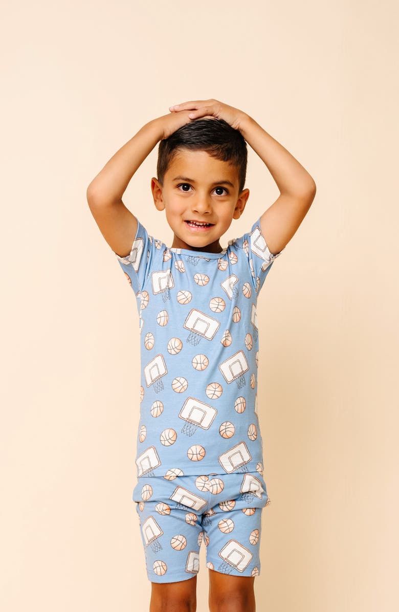 Copper Pearl Dunk Fitted Two-Piece Short Pajamas, Alternate, color, Blue