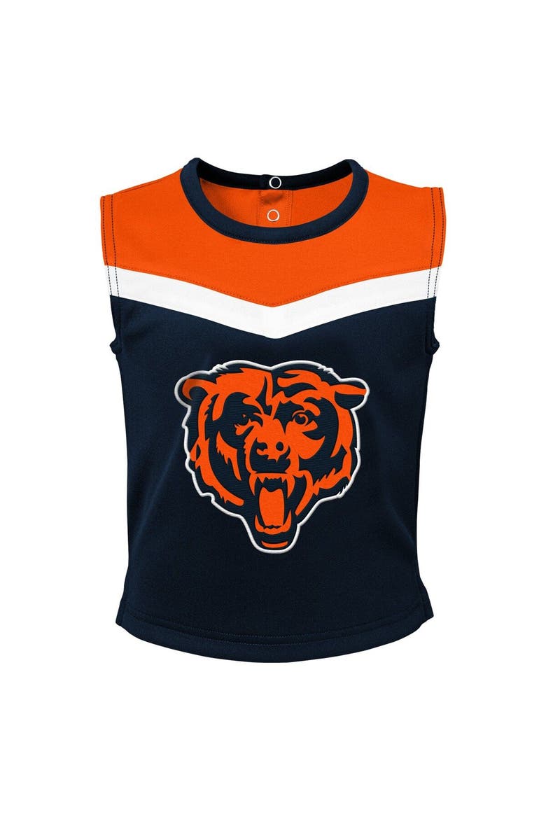 Girls Toddler Navy Chicago Bears Spirit Cheer Three-Piece Cheerleader Set, Alternate, color, Navy