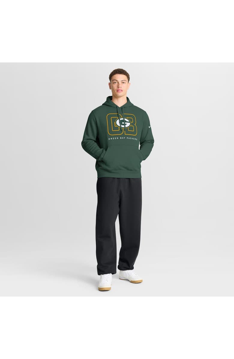 Nike Men's Nike Green Green Bay Packers Busted Play Club Fleece Pullover Hoodie, Alternate, color, 