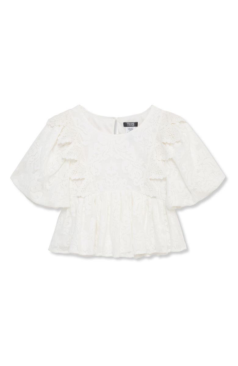 Truce Kids' Lace Top, Main, color, Off-White