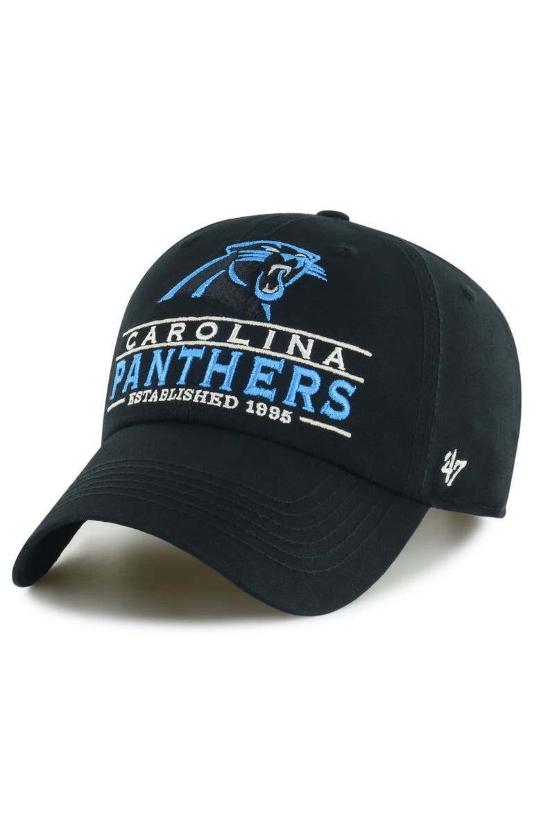 '47 Men's '47  Black Carolina Panthers Vernon Clean Up Adjustable Hat, Main, color, 