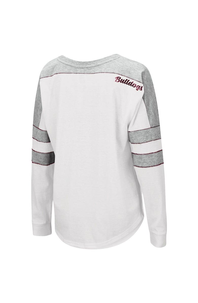 COLOSSEUM Women's Colosseum White Mississippi State Bulldogs Trey Dolman Long Sleeve T-Shirt, Alternate, color, White