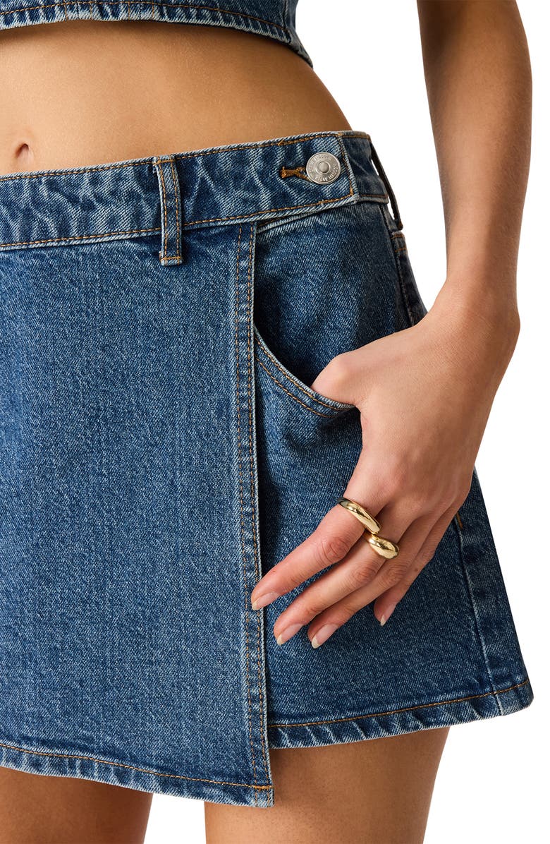 Steve Madden Brightin Denim Skort, Alternate, color, Blue Heather