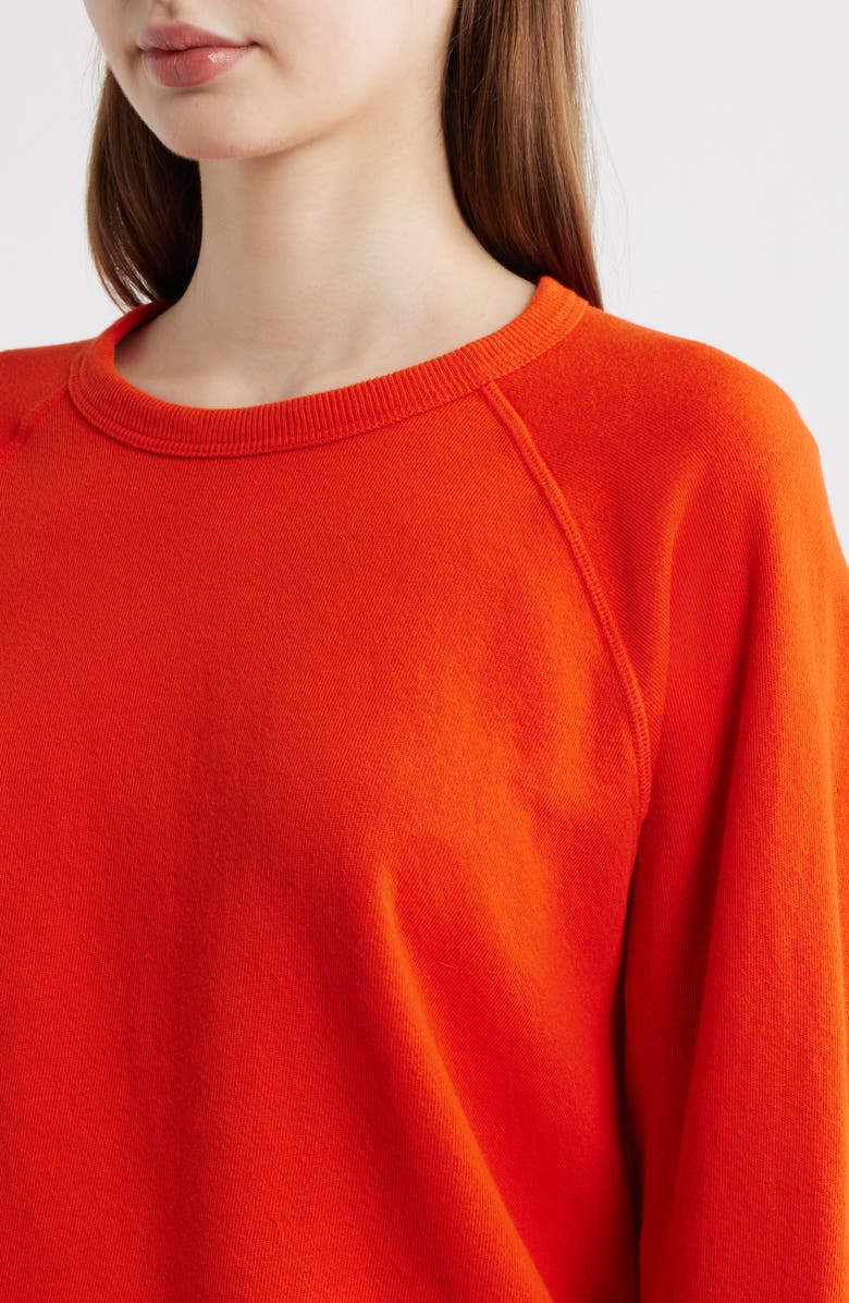 THE GREAT. College French Terry Sweatshirt, Alternate, color, Persimmon