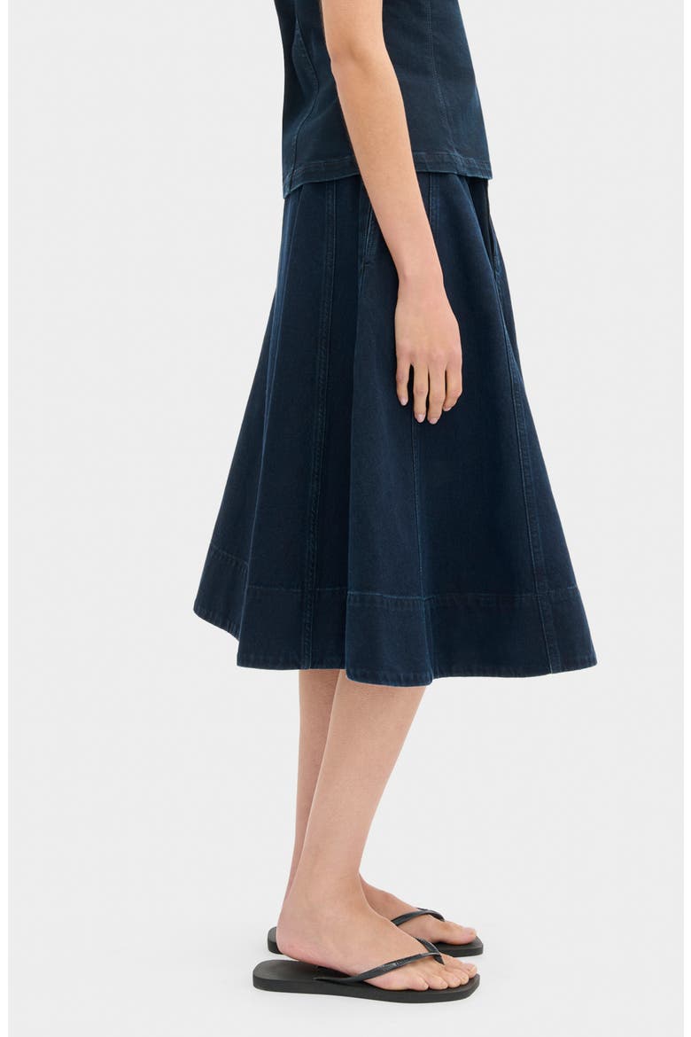Lana Denim Midi Skirt, Alternate, color, BLUE BLACK