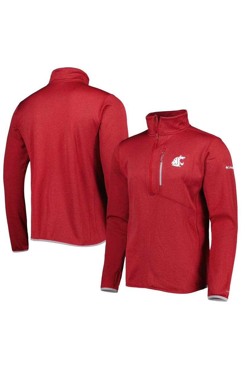 Columbia Men's Columbia Crimson Washington State Cougars Park View Omni-Wick Half-Zip Top, Main, color, Crimson