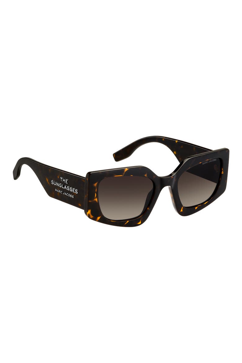 53mm Gradient Rectangular Sunglasses, Alternate, color, HAVANA/ BROWN SF