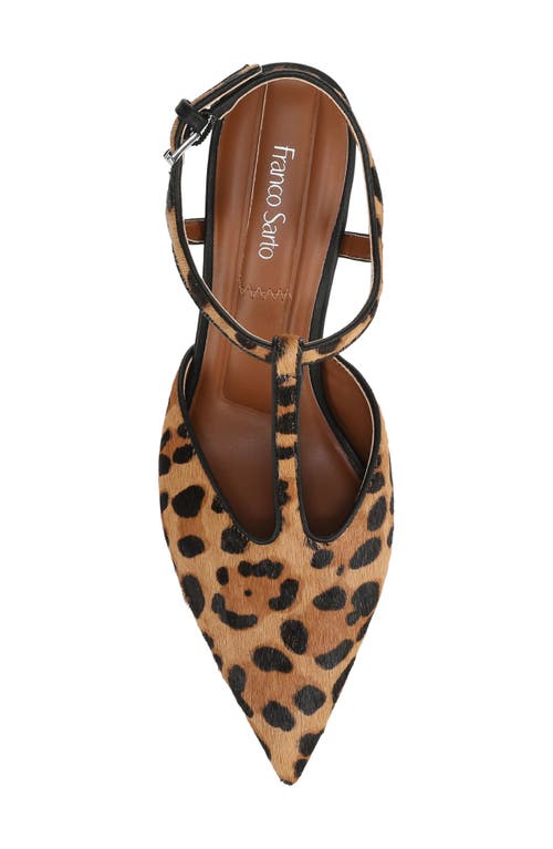 Franco Sarto Ovett Pointed Toe T-strap Pump In Animal Print