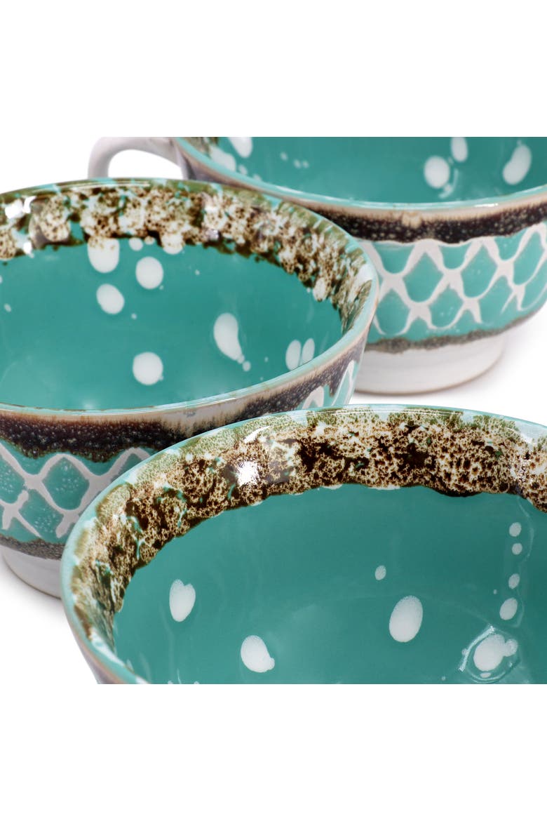 Otis 6piece 27oz Stoneware Soup Bowl with Handle Set, Alternate, color, Turquoise