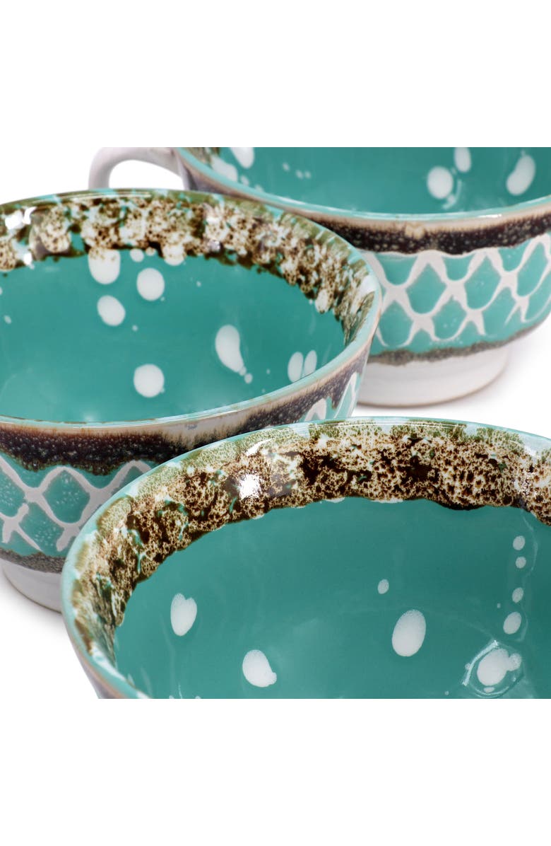 Meritage Otis 6piece 27oz Stoneware Soup Bowl with Handle Set, Alternate, color, Turquoise