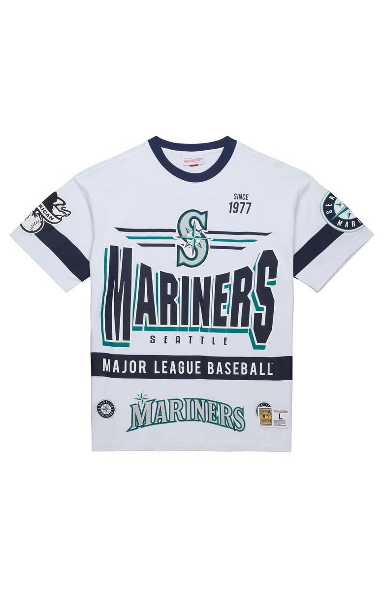 Mitchell & Ness Men's Mitchell & Ness White Seattle Mariners Cooperstown Collection Team Origins Premium T-Shirt, Alternate, color, 