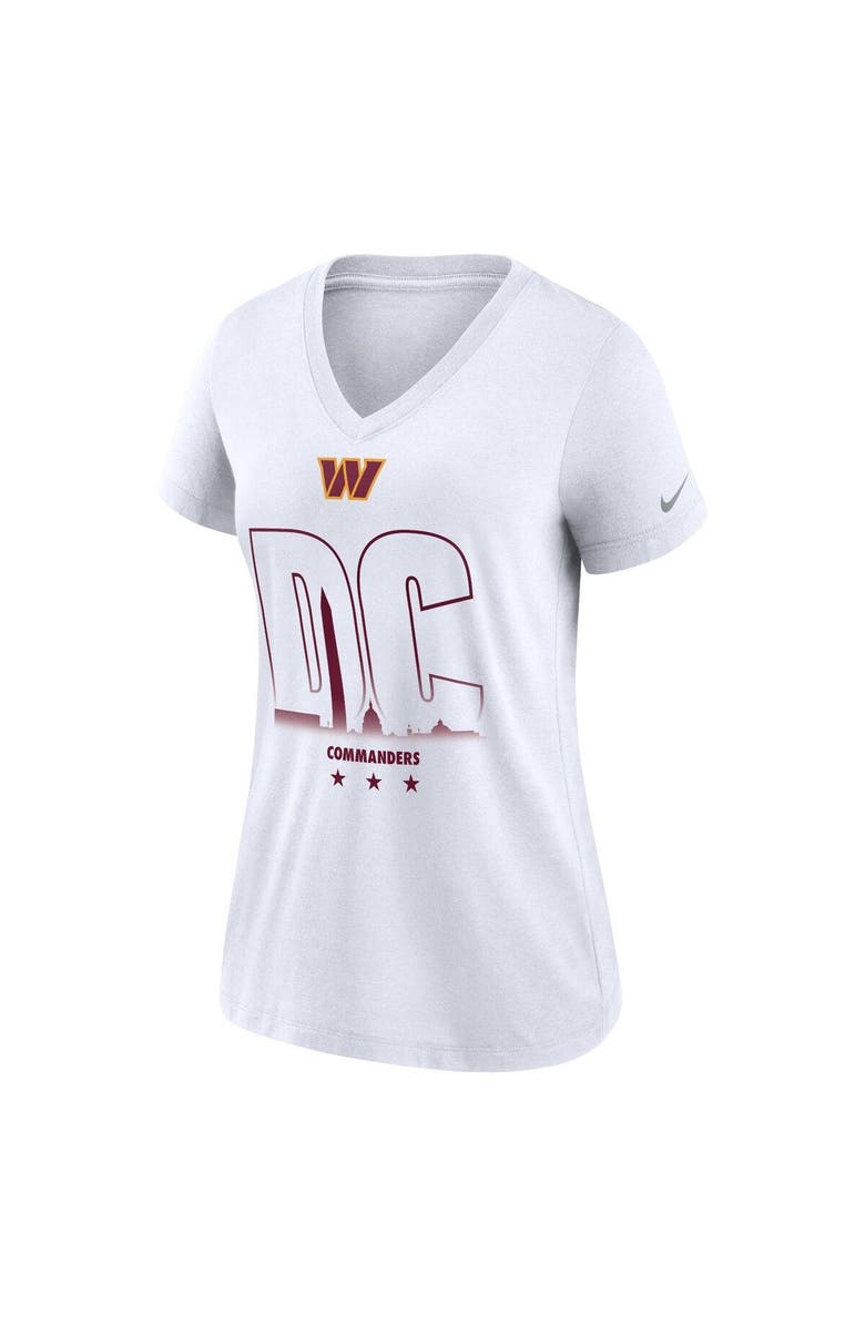 Nike Women's Nike White Washington Commanders Tri-Blend V-Neck T-Shirt, Alternate, color, White