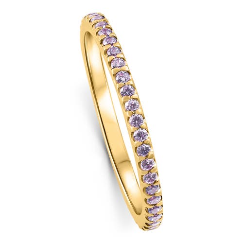 Bliss Diamond 3/4ct Genuine Amethyst Eternity Ring Stackable Band 14k Gold