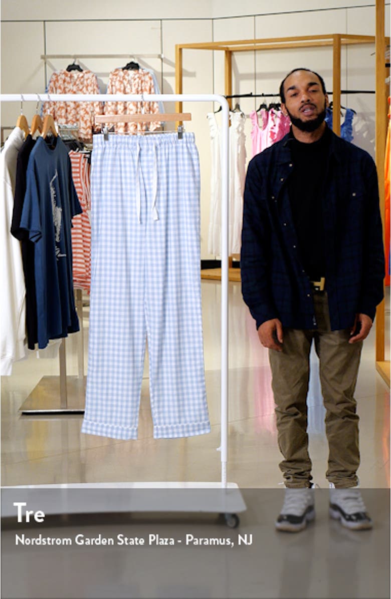 Gingham Woven Cotton Pajama Pants, sales video thumbnail