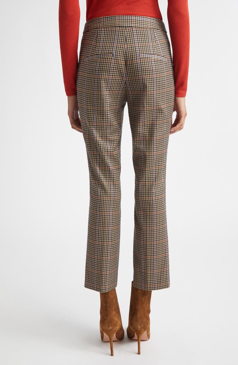 Veronica Beard Arte Plaid Crop Pants, Alternate, color, Russet Multi