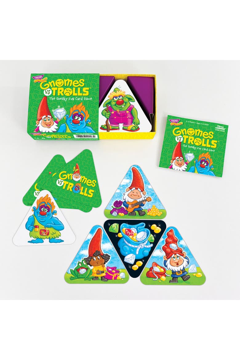 GNOMES vs TROLLS Three Corner Card Game, Alternate, color, Multicolored