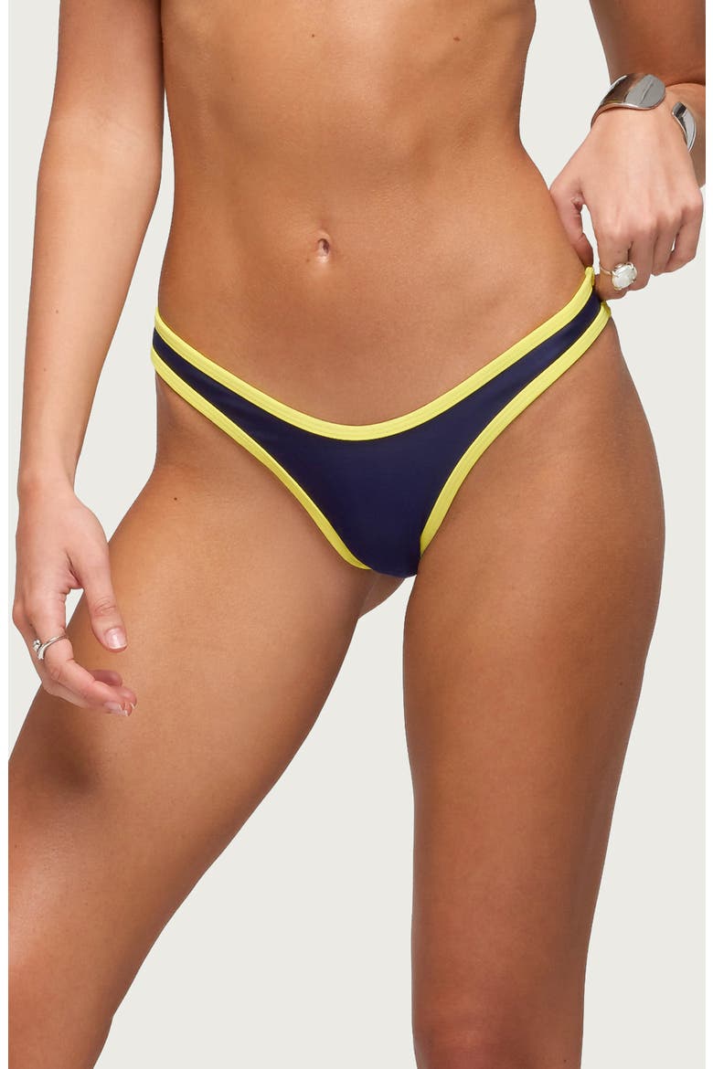 Dina Contrast Bikini Bottoms, Main, color, NAVY