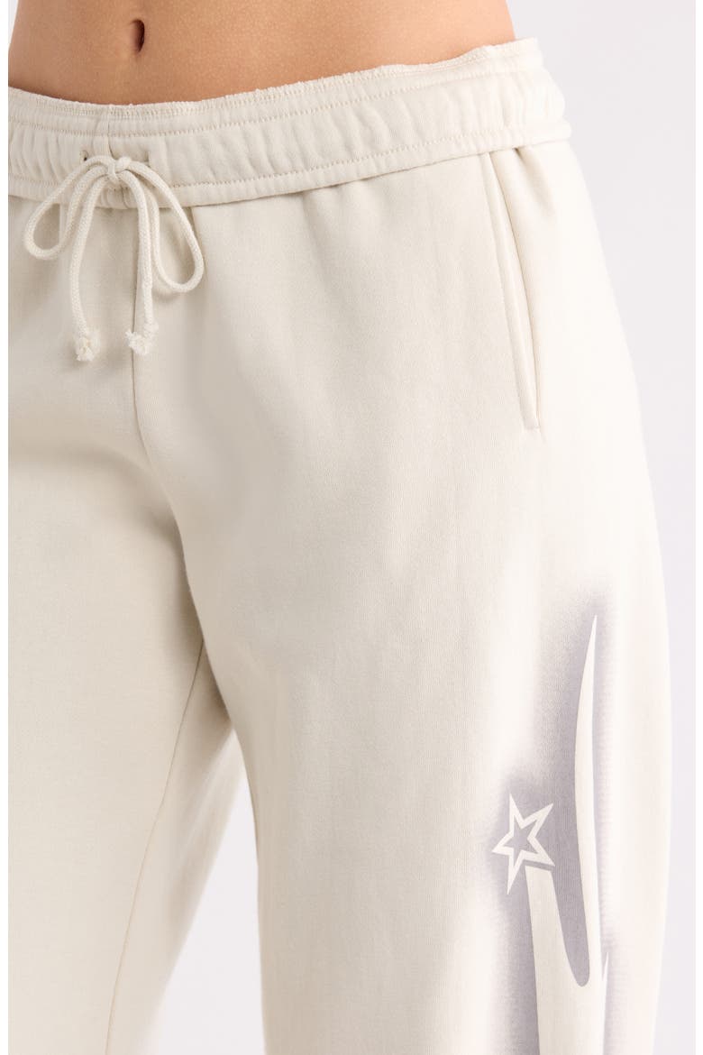 Cyber Baggy Star Print Detail Sweat Pants, Alternate, color, IVORY/ SILVER