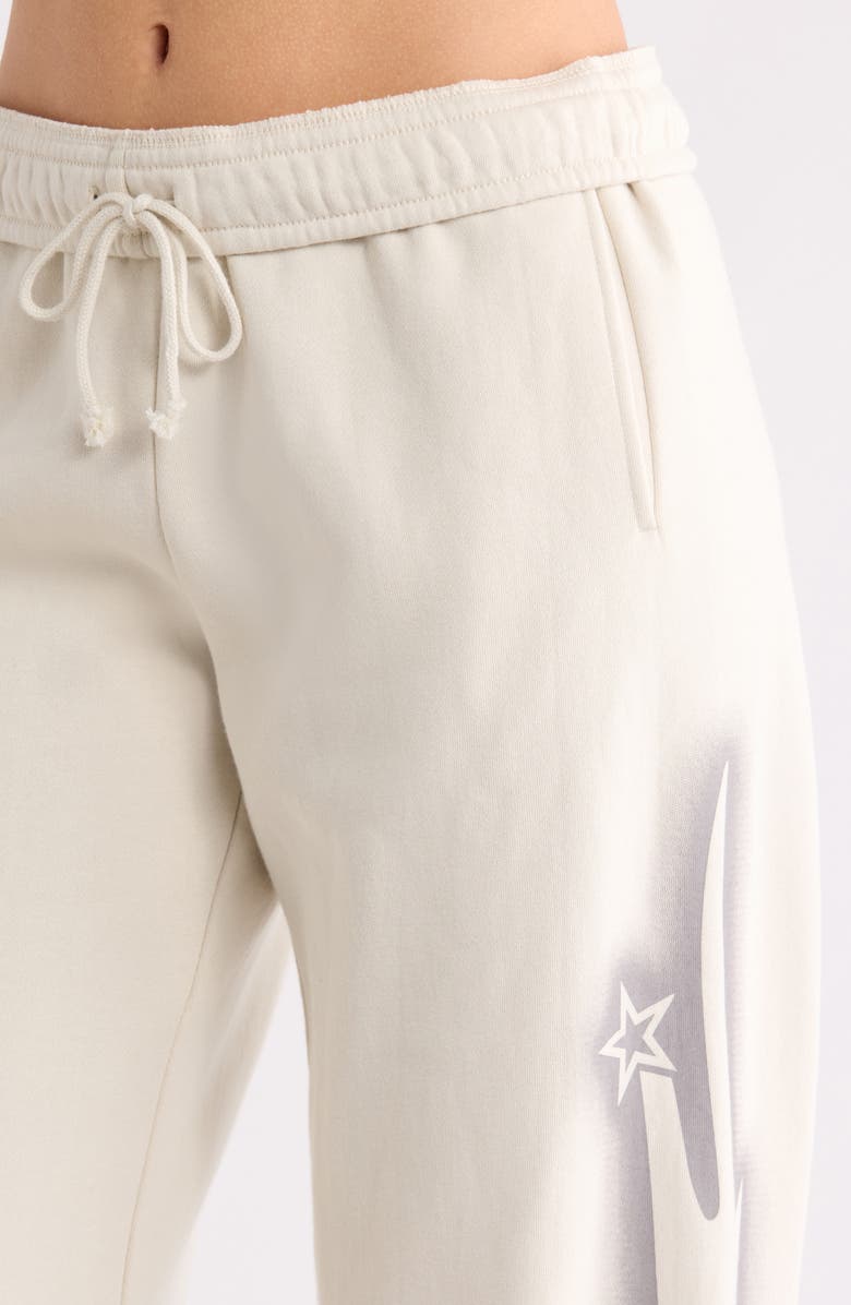 PacSun Cyber Baggy Star Print Detail Sweat Pants, Alternate, color, Ivory/ Silver