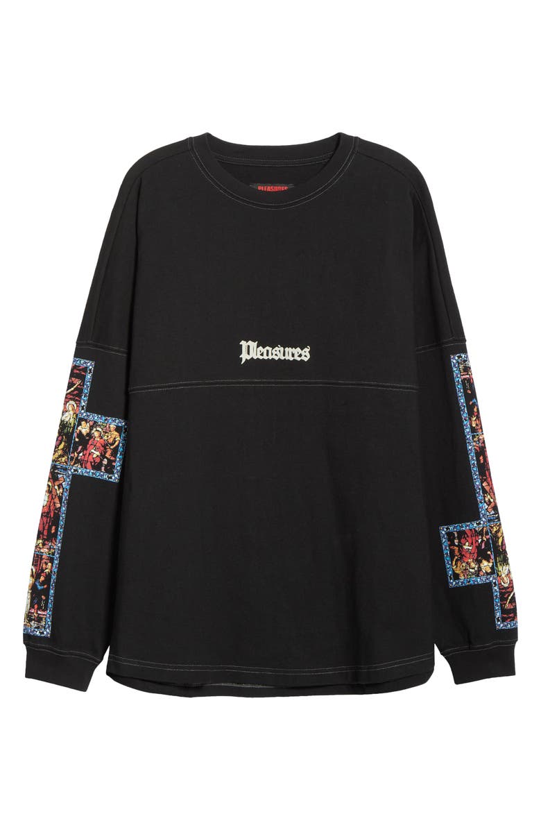 PLEASURES Blasphemy Long Sleeve Graphic T-Shirt, Main, color, Black