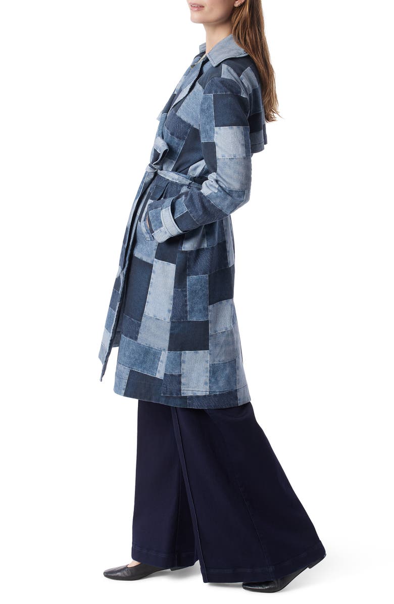 DO by Dee Ocleppo Cassie Patchwork Denim Trench Coat, Alternate, color, Denim Patchwork