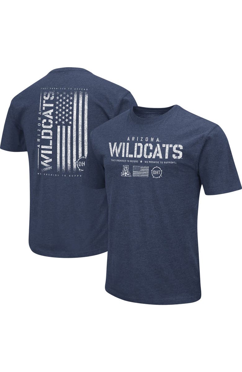 COLOSSEUM Men's Colosseum Navy Arizona Wildcats OHT Military Appreciation Flag 2.0 T-Shirt, Main, color, 