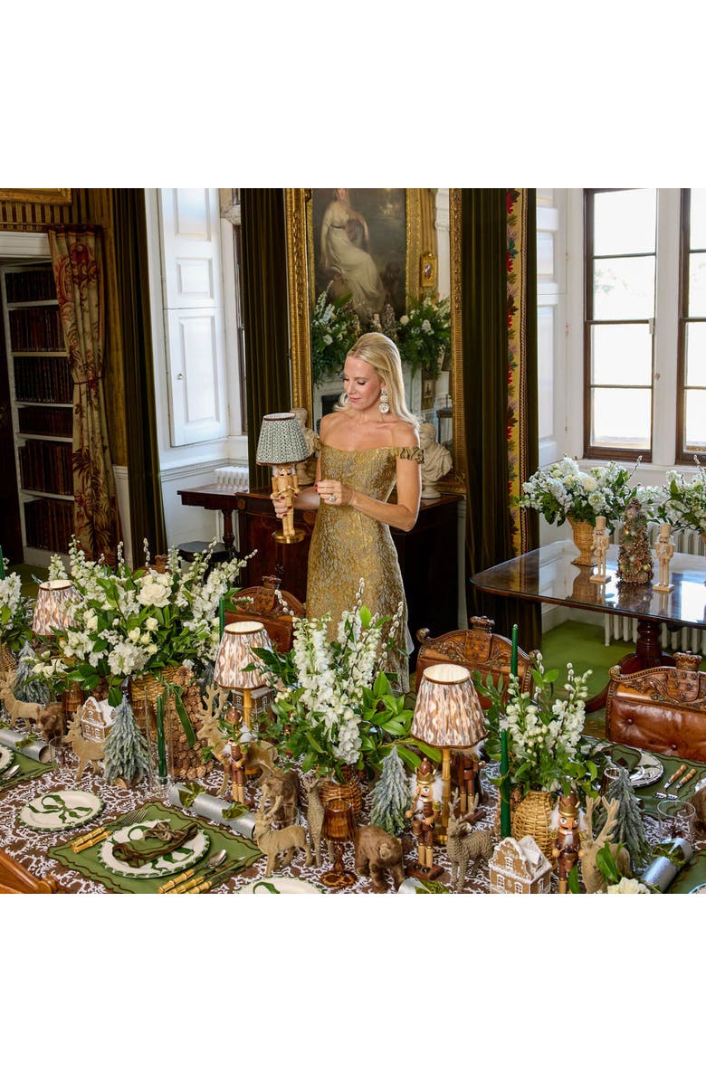 Mrs. Alice Olive & Chocolate Lotus Lampshade, Alternate, color, Green