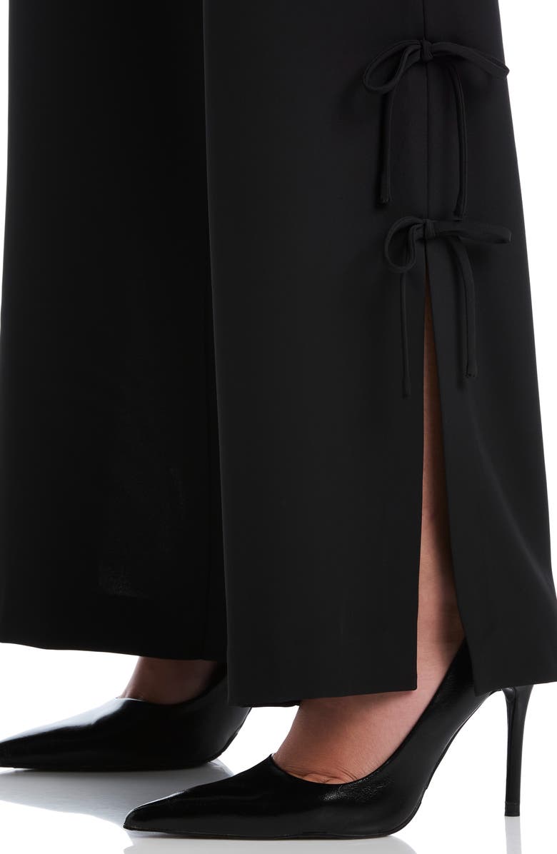 Laundry by Shelli Segal High Waist Bow Side Slit Trousers, Alternate, color, 