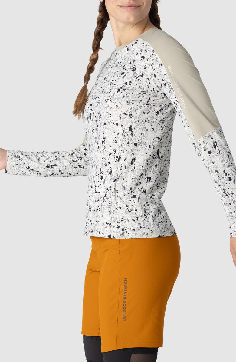 Outdoor Research Freewheel MTB Long Sleeve Jersey Top, Alternate, color, Pro Khaki/Oyster Creekside