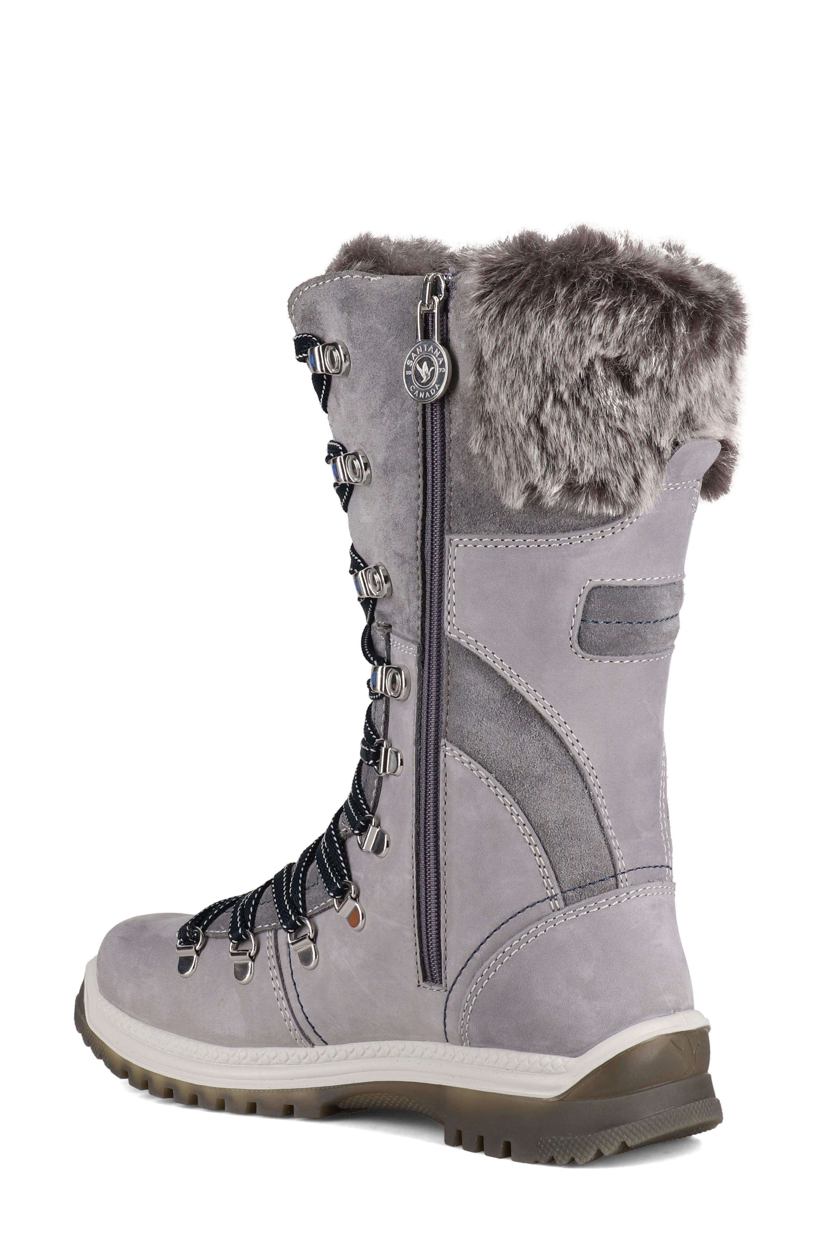 Marlowe Waterproof Winter Boot, Alternate, color, ICE / NAVY