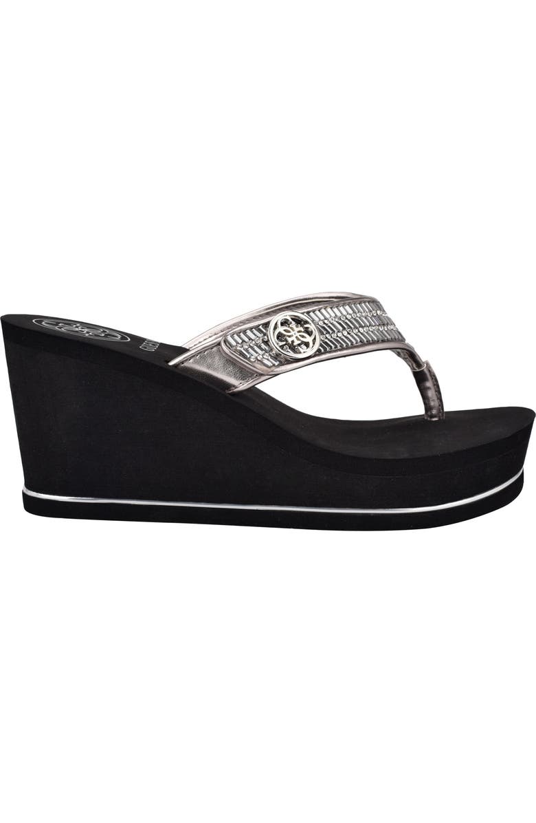 GUESS Sarraly Eva Platform Flip Flop, Alternate, color, Pewter