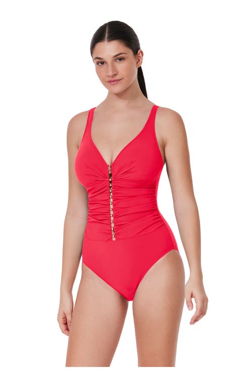 Tutti Frutti D-Cup V-Neck Gold Beaded One Piece