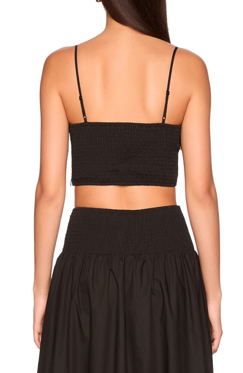 Susana Monaco Smocked Back Crop Cotton Poplin Top, Alternate, color, 