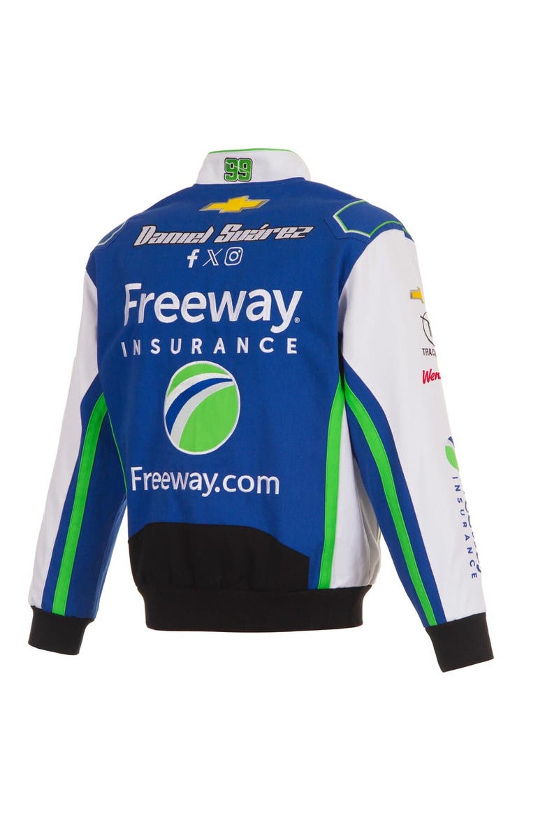 Men's JH Design Royal/White Daniel Suarez Freeway Insurance Full-Snap Twill Uniform Jacket, Alternate, color, Royal