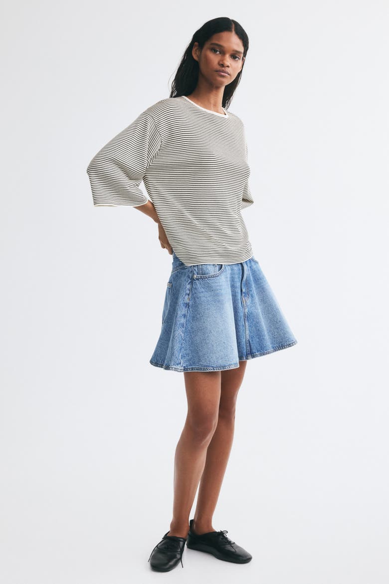 Loose-fit Sweater, Main, color, Cream/black striped