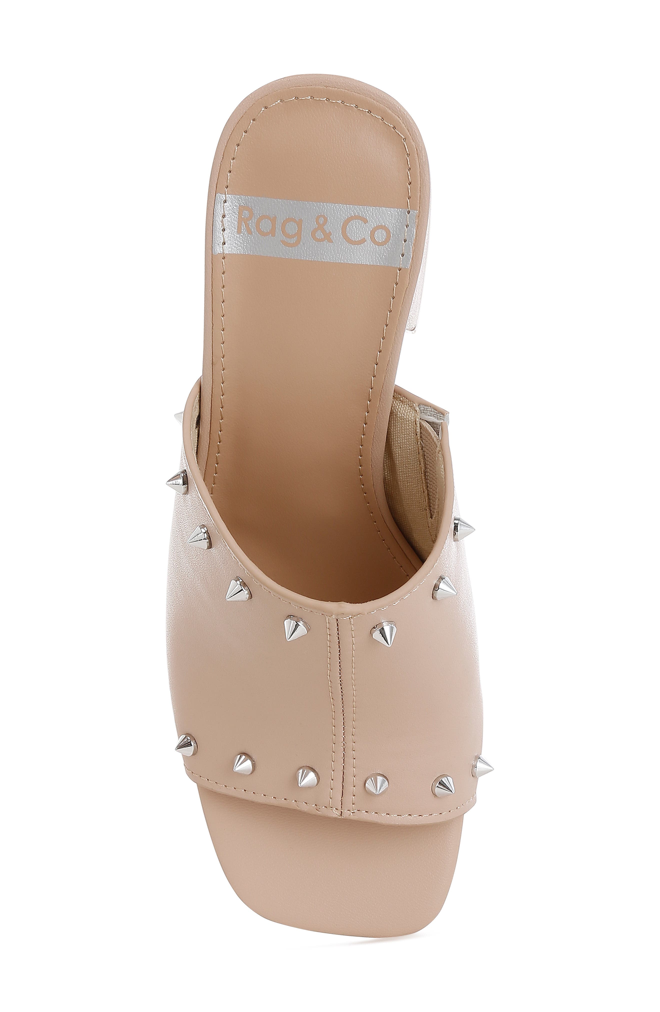 Rag & Co Lomela Stud Mule, Alternate, color, Beige