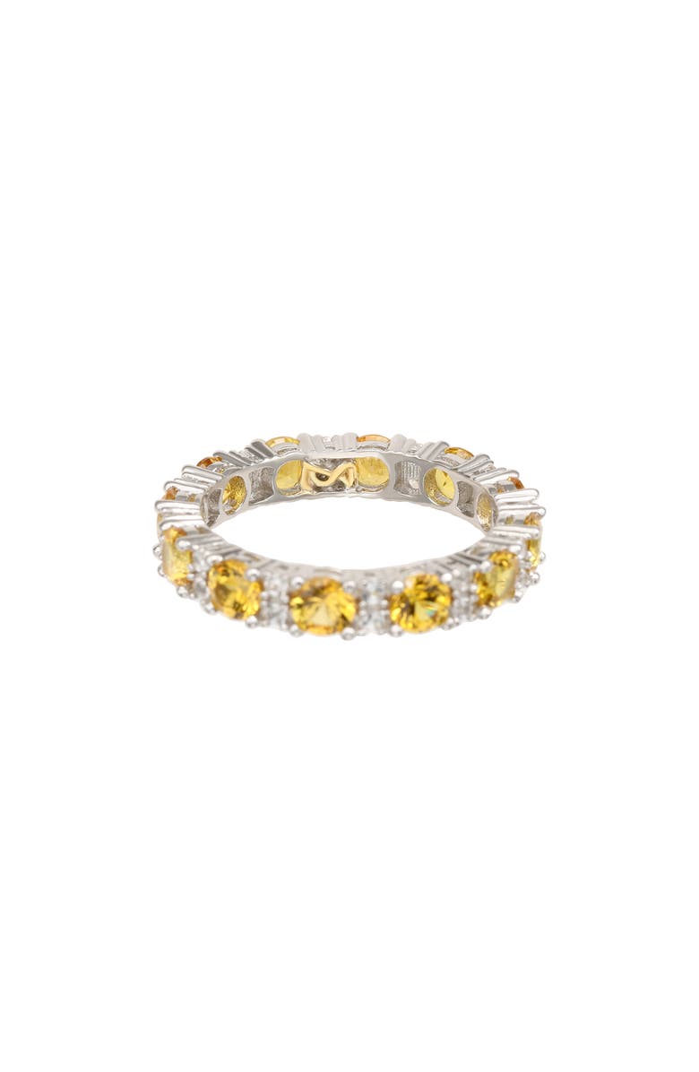 SUZY LEVIAN Sterling Silver Yellow Sapphire & Lab Created White Sapphire Eternity Ring, Alternate, color, Yellow
