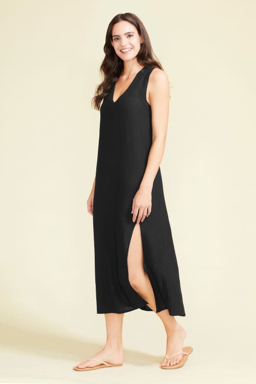 SITANO Grotta Midi Sleeveless Dress in Black at Nordstrom, Size X-Small