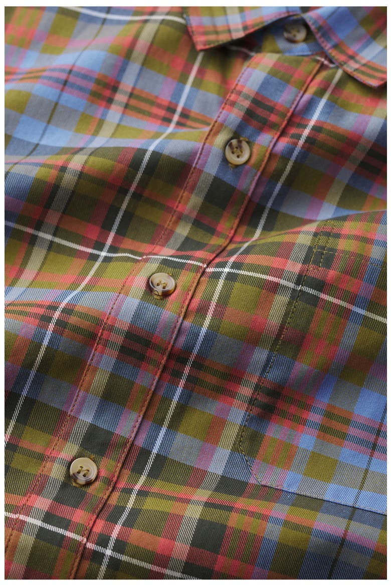 Goosander Plaid Organic Cotton Twill Button-Up Shirt, Alternate, color, AMANITA MULTI