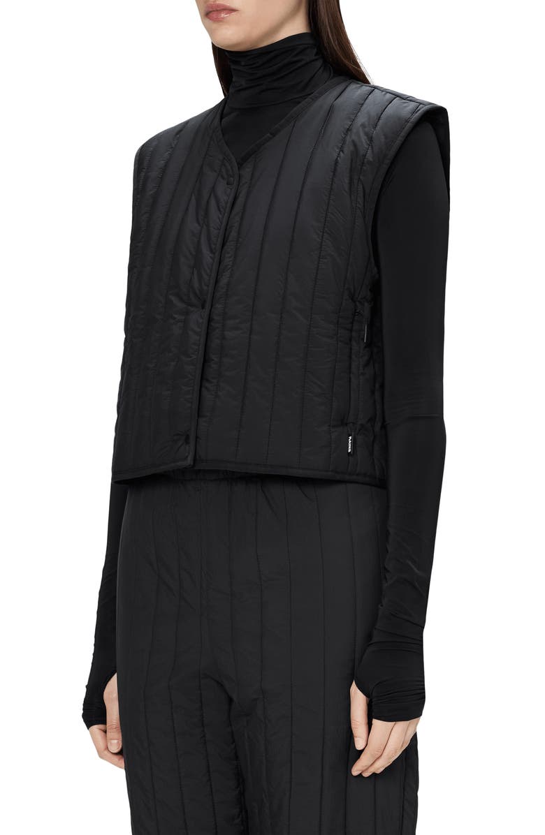 Rains Banja Water Resistant Crop Liner Vest, Alternate, color, Black