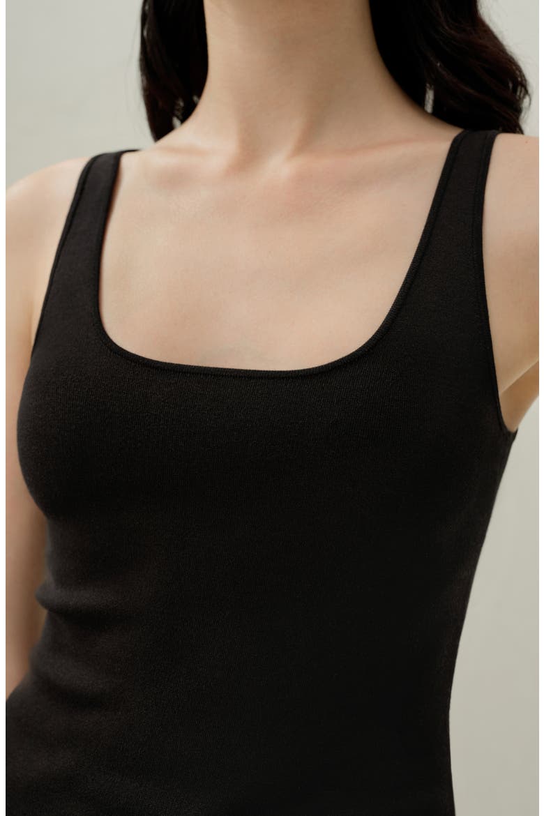 Women's Milano Knit Silk Viscose Tank Top, Alternate, color, Black