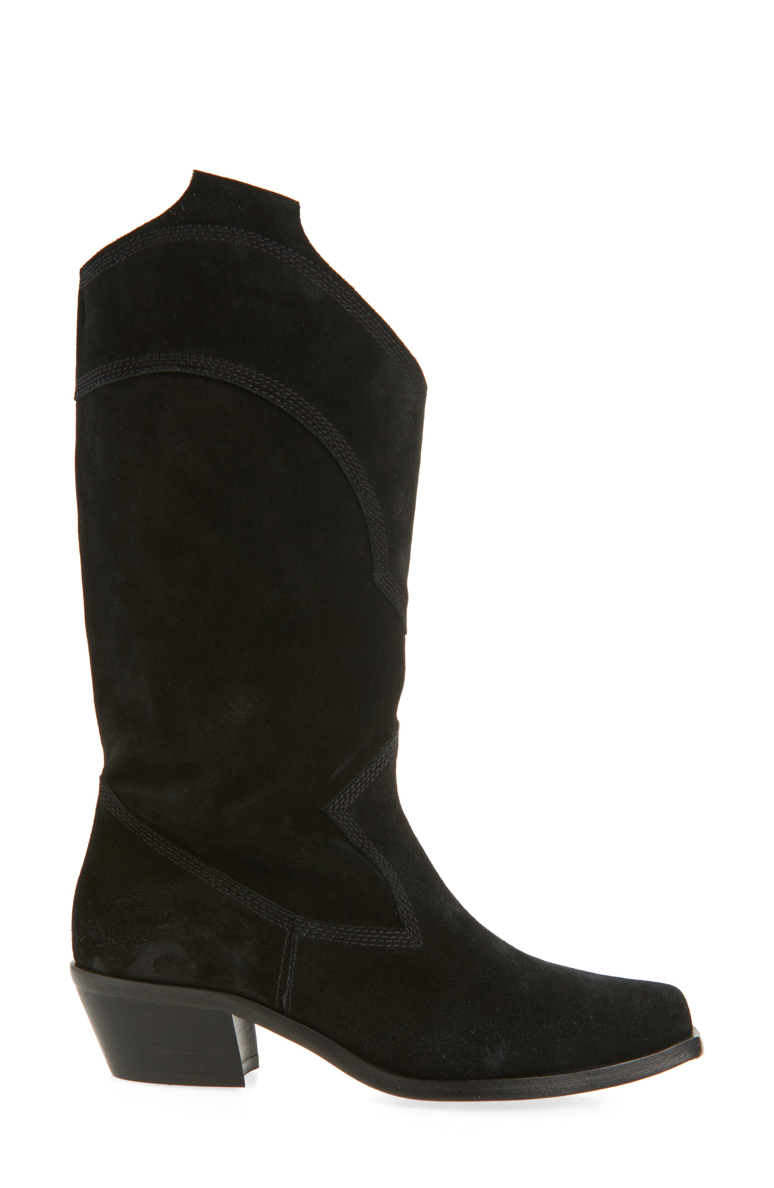 Pedro Garcia Britta Western Boot, Alternate, color, Black Velour